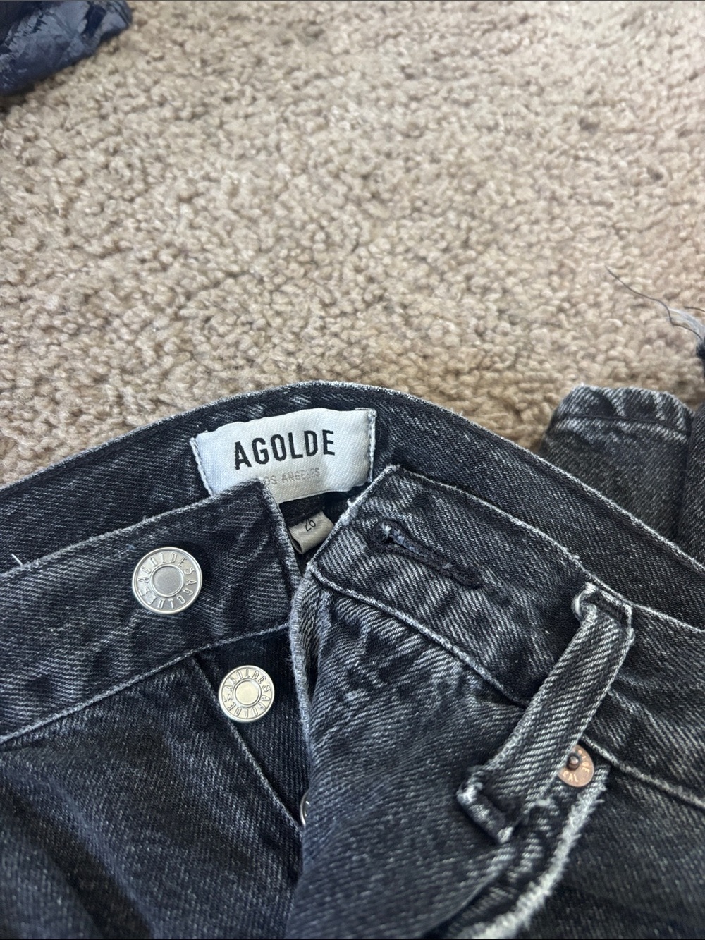 Agolde Black High-Rise Denim Jeans